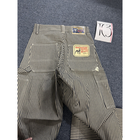Bronson MFG 29 Hickory Stripe Railroad Pants Heritage Denim Lot 421 Express - Picture 8 of 8